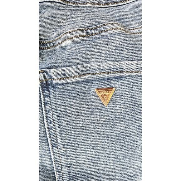 Guess jeans Sz 30‎ Gold Triangle Logo High Rise Cropped Jeans - Picture 5 of 15